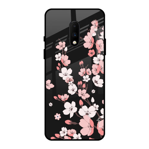 Black Cherry Blossom OnePlus 7 Glass Back Cover Online