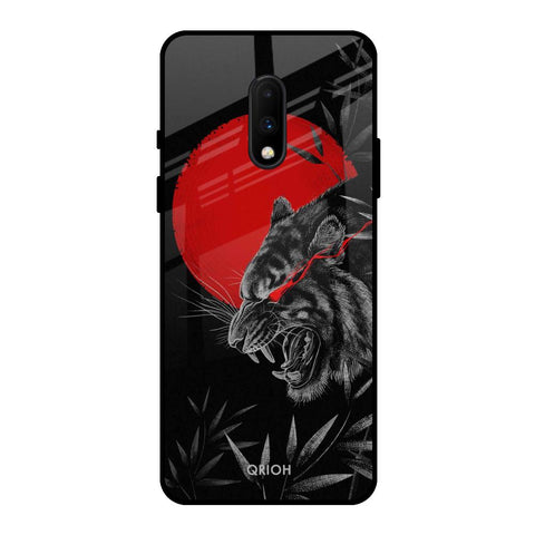 Red Moon Tiger OnePlus 7 Glass Back Cover Online