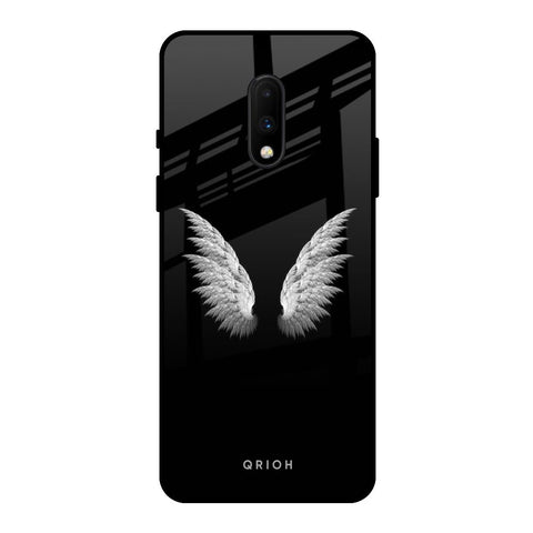 White Angel Wings OnePlus 7 Glass Back Cover Online