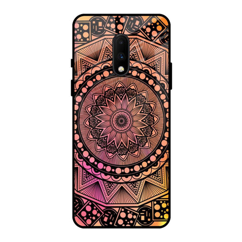 Floral Mandala OnePlus 7 Glass Back Cover Online
