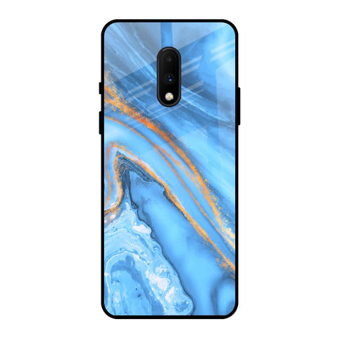 Vibrant Blue Marble OnePlus 7 Glass Back Cover Online