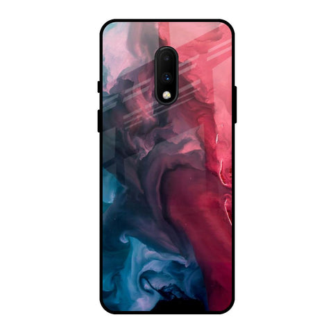 Blue & Red Smoke OnePlus 7 Glass Back Cover Online
