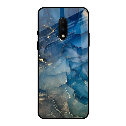 Blue Cool Marble OnePlus 7 Glass Back Cover Online