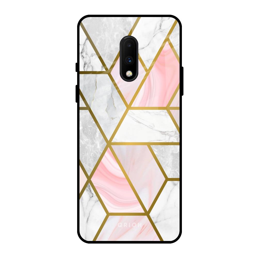 Geometrical Marble OnePlus 7 Glass Back Cover Online