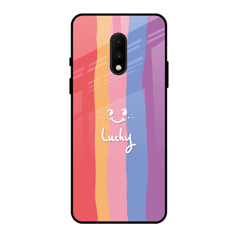 Lucky Abstract OnePlus 7 Glass Back Cover Online