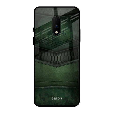 Green Leather OnePlus 7 Glass Back Cover Online