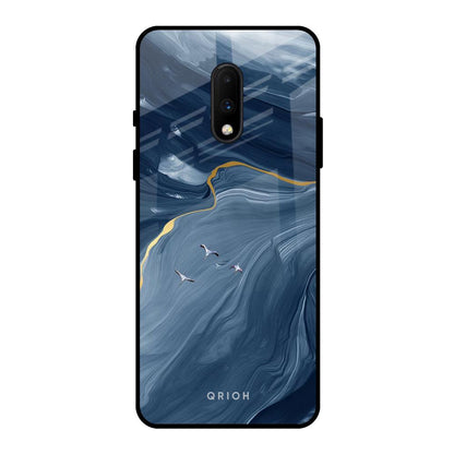 Deep Ocean Marble OnePlus 7 Glass Back Cover Online
