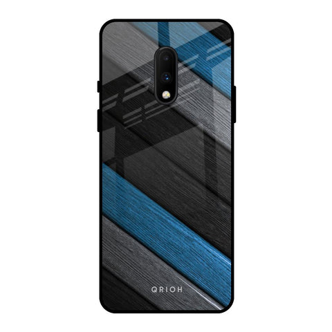 Multicolor Wooden Effect OnePlus 7 Glass Back Cover Online