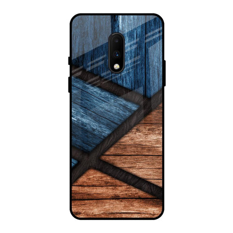 Wooden Tiles OnePlus 7 Glass Back Cover Online