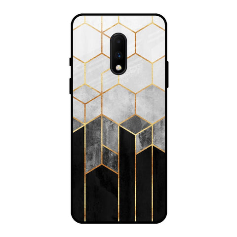 Tricolor Pattern OnePlus 7 Glass Back Cover Online
