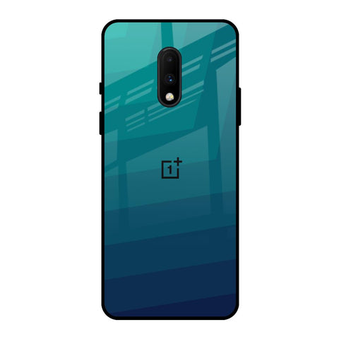 Green Triangle Pattern OnePlus 7 Glass Back Cover Online