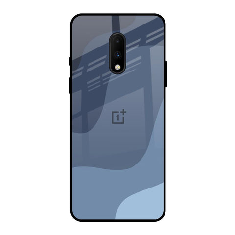 Navy Blue Ombre OnePlus 7 Glass Back Cover Online