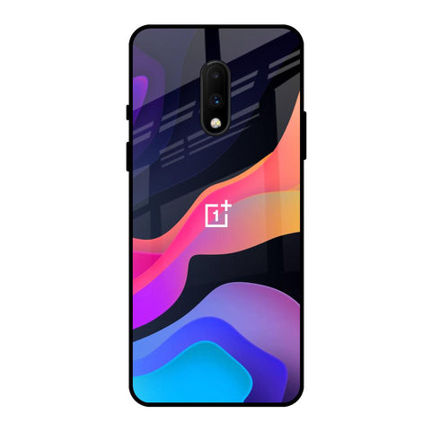 Colorful Fluid OnePlus 7 Glass Back Cover Online