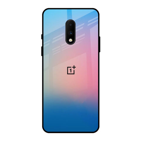 Blue & Pink Ombre OnePlus 7 Glass Back Cover Online