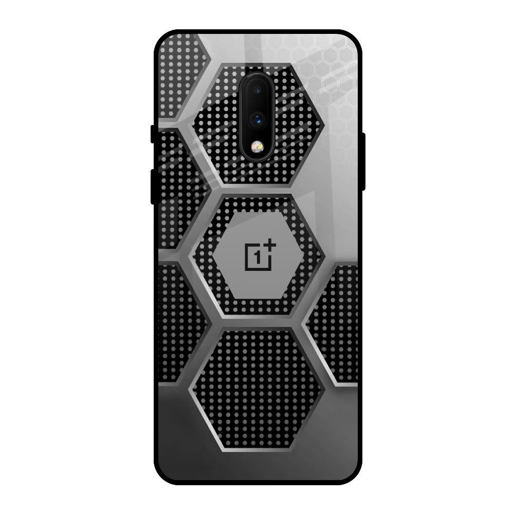 Hexagon Style OnePlus 7 Glass Back Cover Online