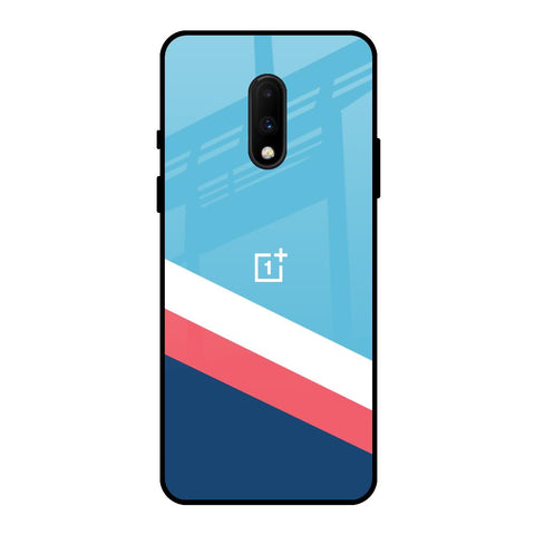 Pink & White Stripes OnePlus 7 Glass Back Cover Online