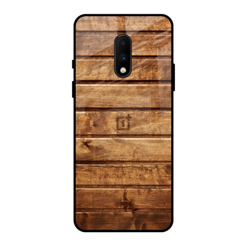 Wooden Planks OnePlus 7 Glass Back Cover Online