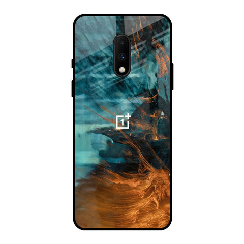 Golden Splash OnePlus 7 Glass Back Cover Online
