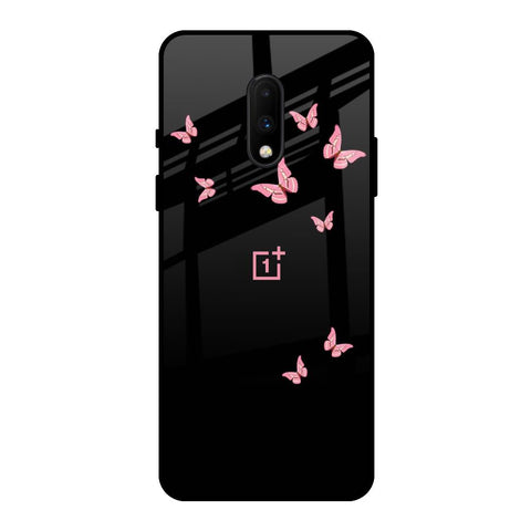 Fly Butterfly OnePlus 7 Glass Back Cover Online