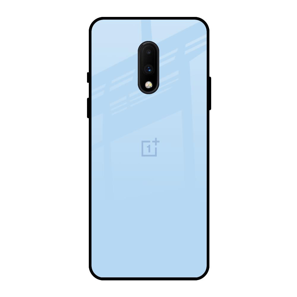 Pastel Sky Blue OnePlus 7 Glass Back Cover Online
