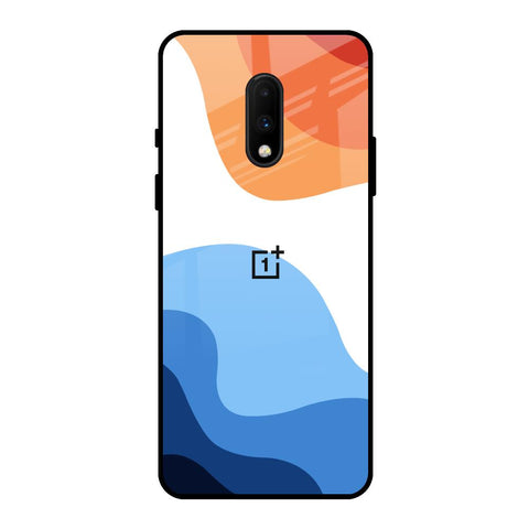 Wavy Color Pattern OnePlus 7 Glass Back Cover Online