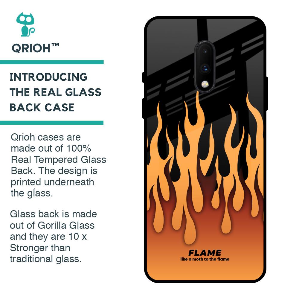 Fire Flame Glass Case for OnePlus 7