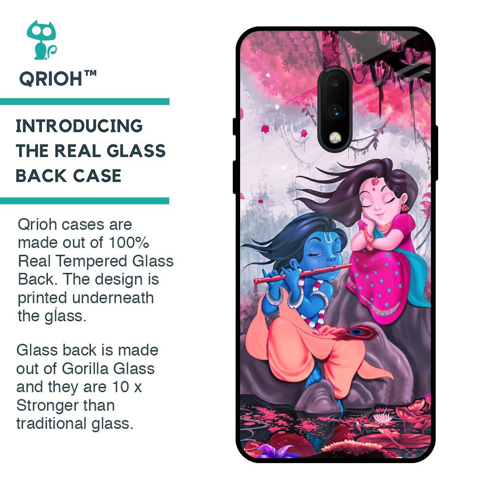 Radha Krishna Art Glass Case for OnePlus 7