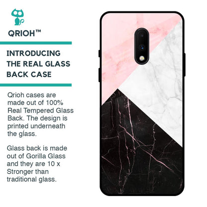 Marble Collage Art Glass Case For OnePlus 7
