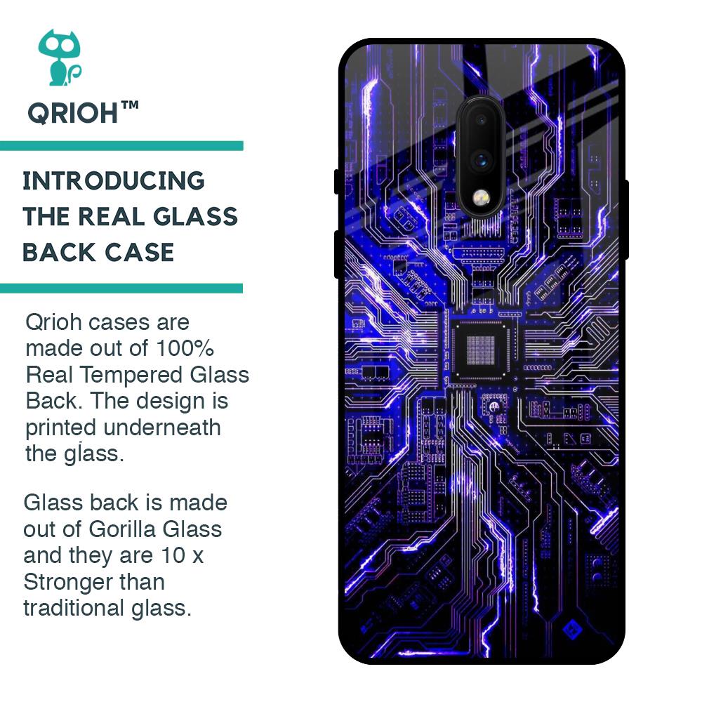 Techno Color Pattern Glass Case For OnePlus 7