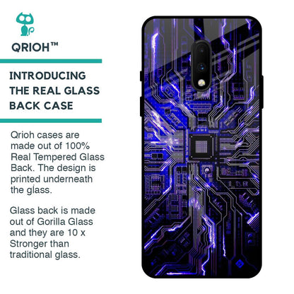 Techno Color Pattern Glass Case For OnePlus 7