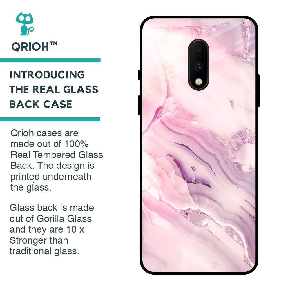 Diamond Pink Gradient Glass Case For OnePlus 7