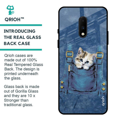 Kitty In Pocket Glass Case For OnePlus 7