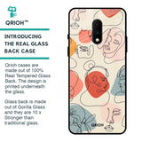 Abstract Faces Glass Case for OnePlus 7