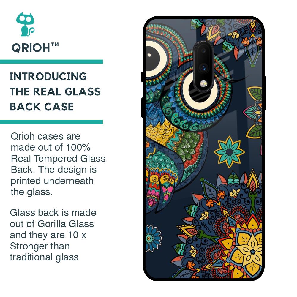 Owl Art Glass Case for OnePlus 7