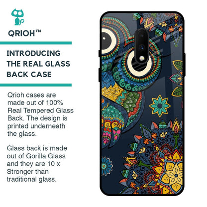 Owl Art Glass Case for OnePlus 7