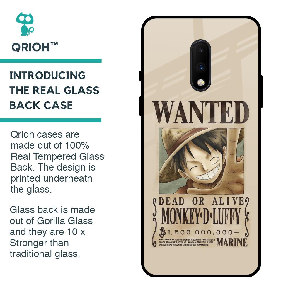 Luffy Wanted Glass Case for OnePlus 7