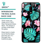 Tropical Leaves & Pink Flowers Glass case for OnePlus 7