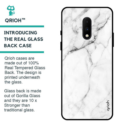 Modern White Marble Glass case for OnePlus 7