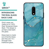 Blue Golden Glitter Glass Case for OnePlus 7