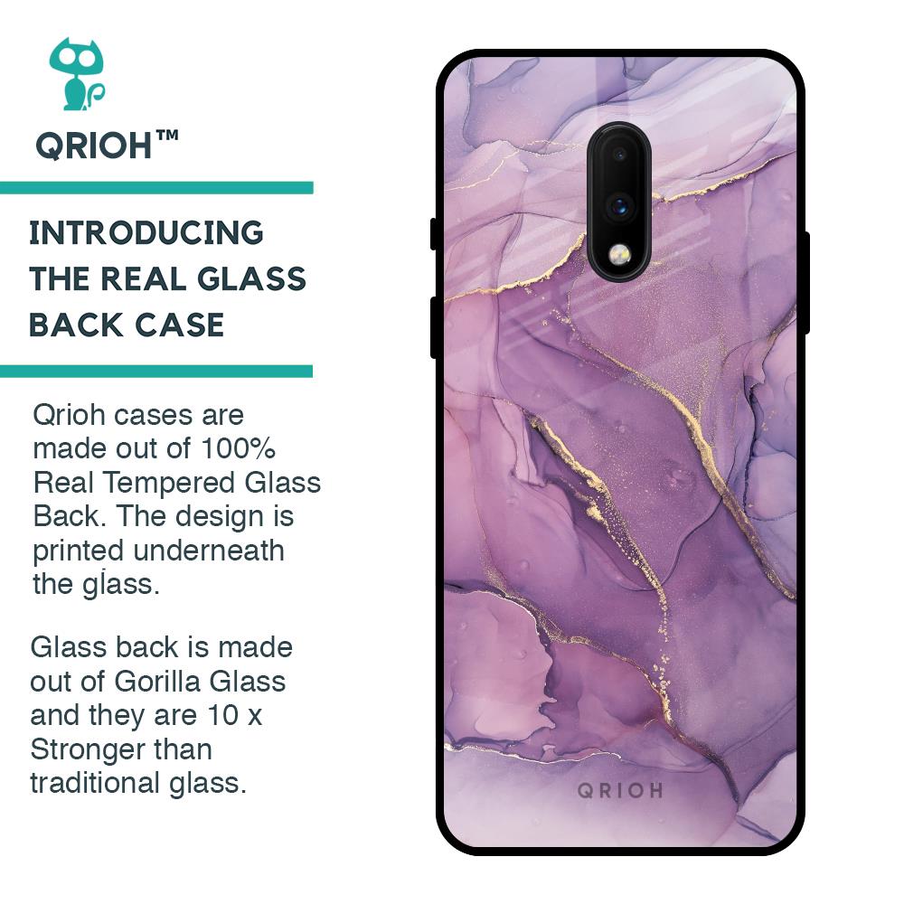 Purple Gold Marble Glass Case for OnePlus 7