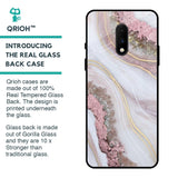 Pink & Gold Gllitter Marble Glass Case for OnePlus 7