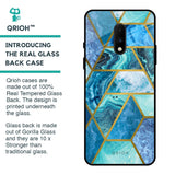 Turquoise Geometrical Marble Glass Case for OnePlus 7