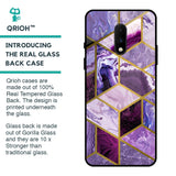 Purple Rhombus Marble Glass Case for OnePlus 7