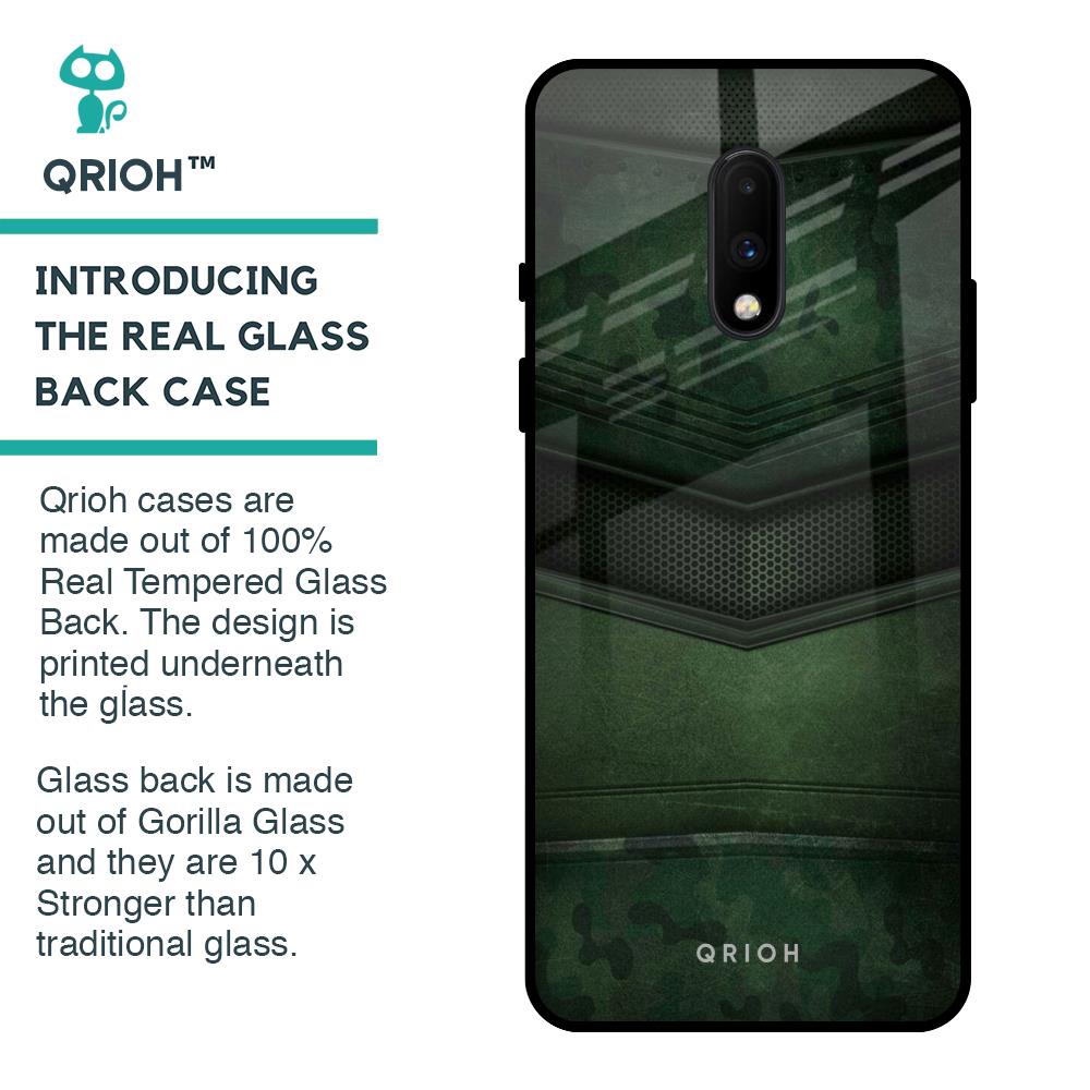 Green Leather Glass Case for OnePlus 7