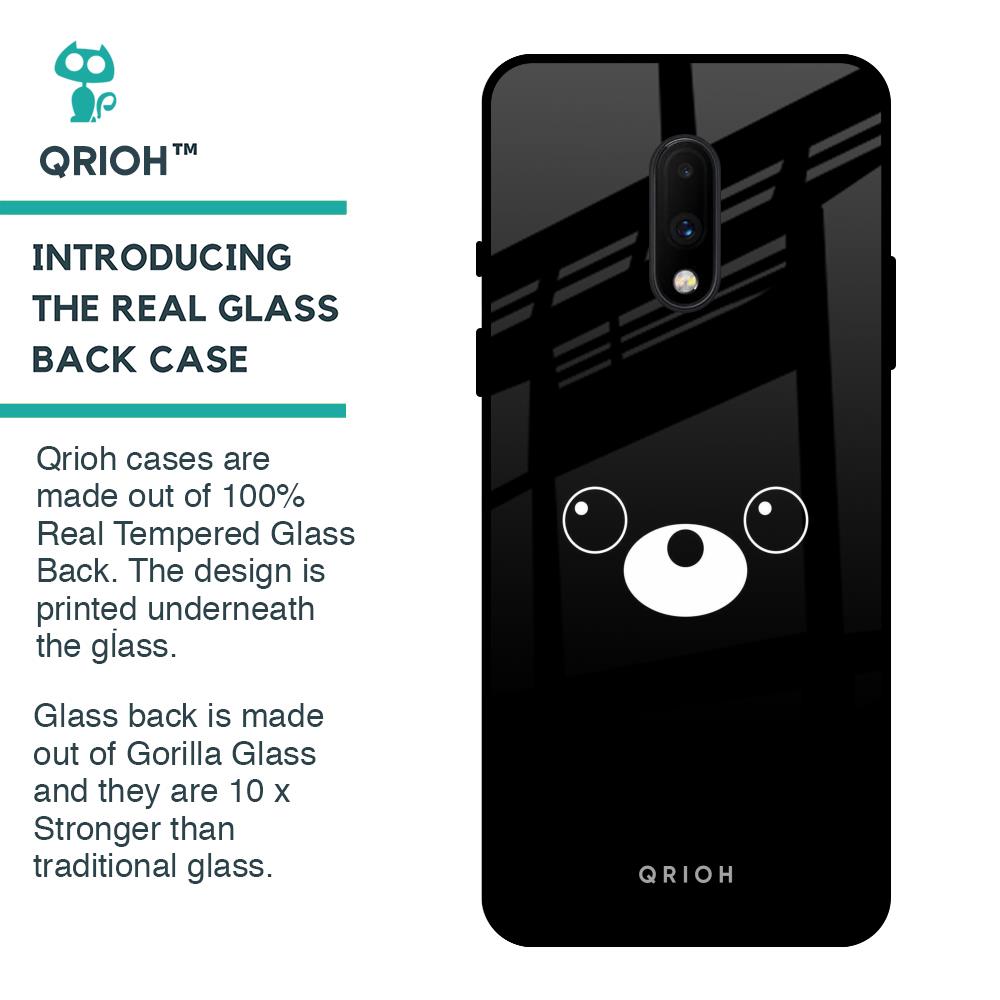 Cute Bear Glass Case for OnePlus 7