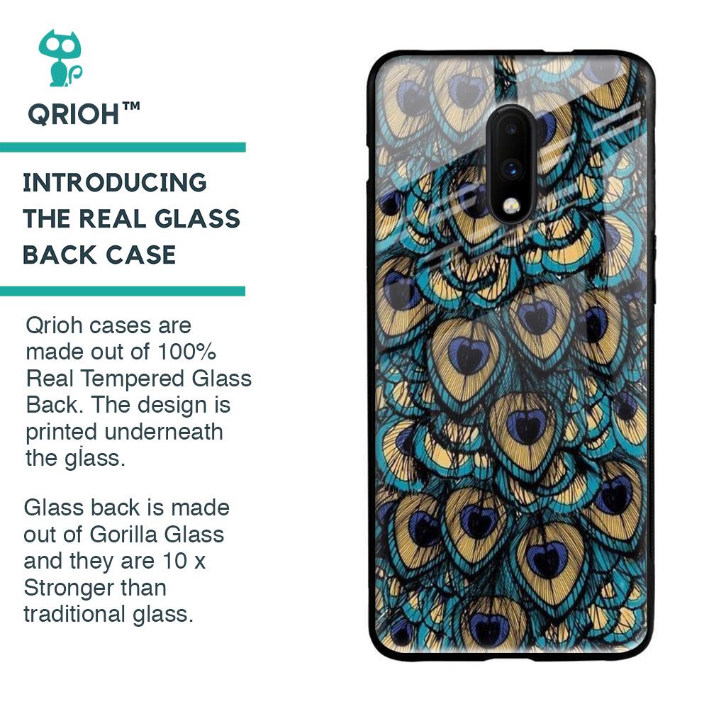 Peacock Feathers Glass case for OnePlus 7