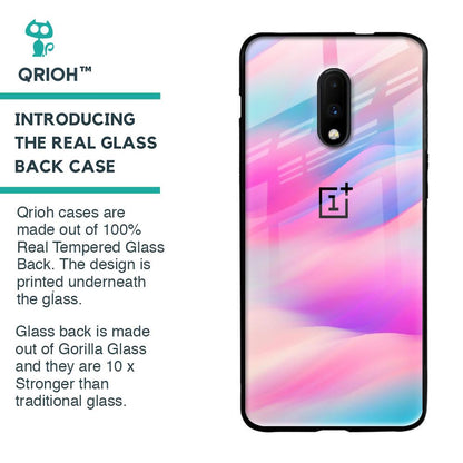 Colorful Waves Glass case for OnePlus 7