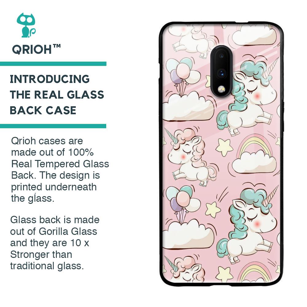 Balloon Unicorn Glass case for OnePlus 7