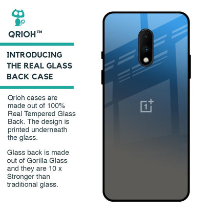 Blue Grey Ombre Glass Case for OnePlus 7