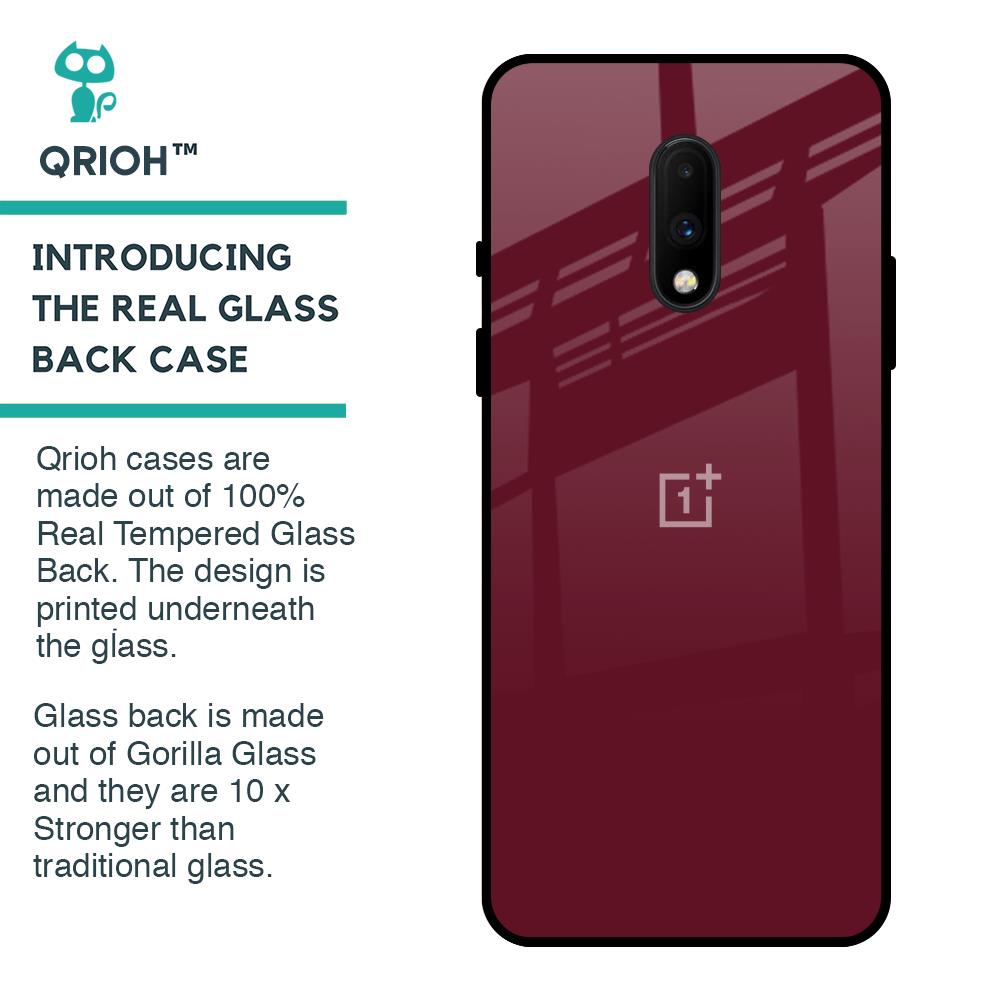 Classic Burgundy Glass Case for OnePlus 7